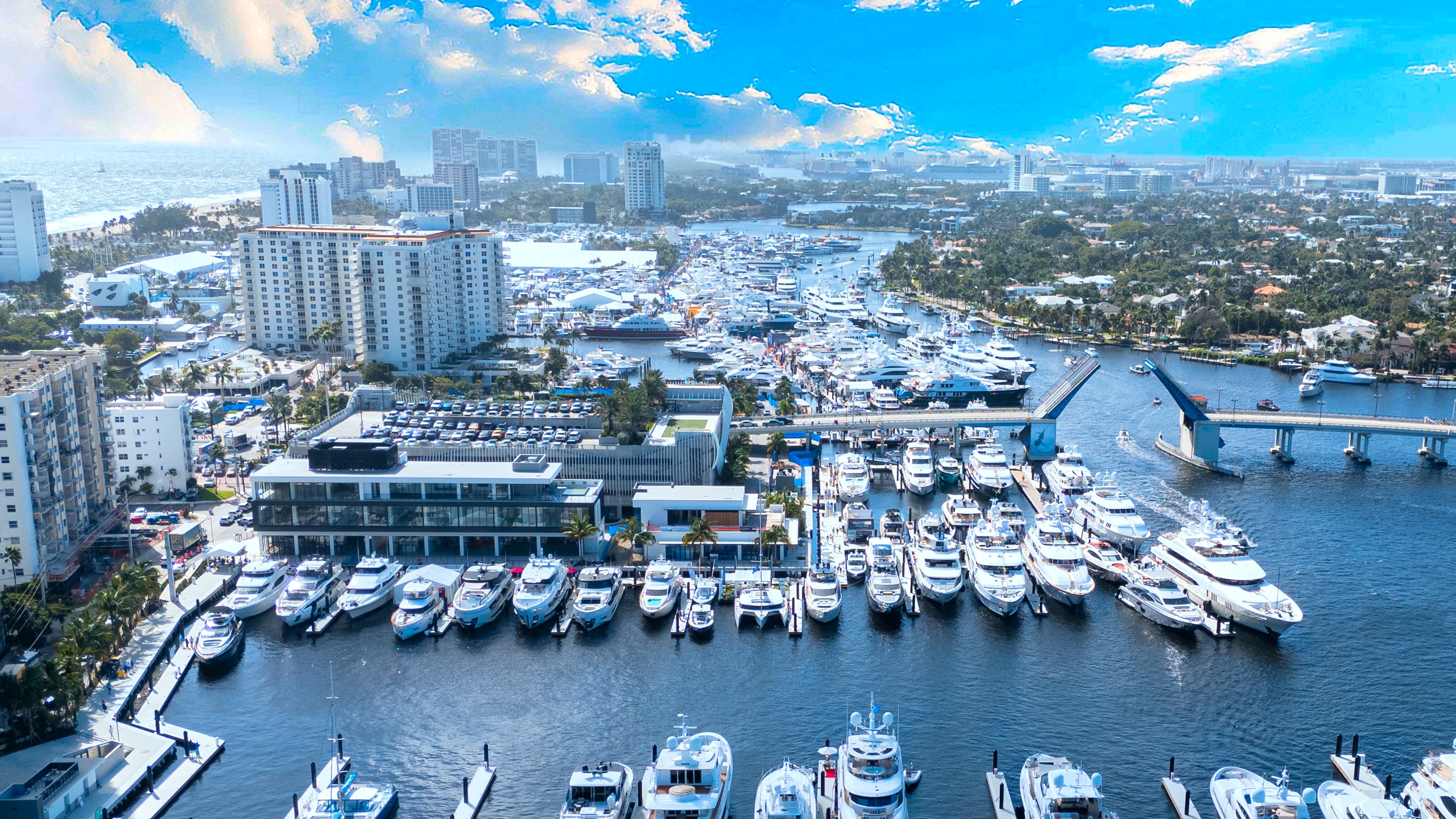 Fort Lauderdale waterfront filled with yachts